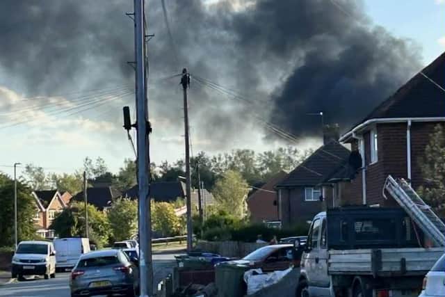 Smoke from the Norton Canes industrial estate travelled near to nearby houses. Credit: Scott Simms