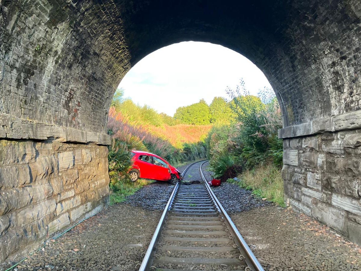 Rail disruption after train crashes on to track