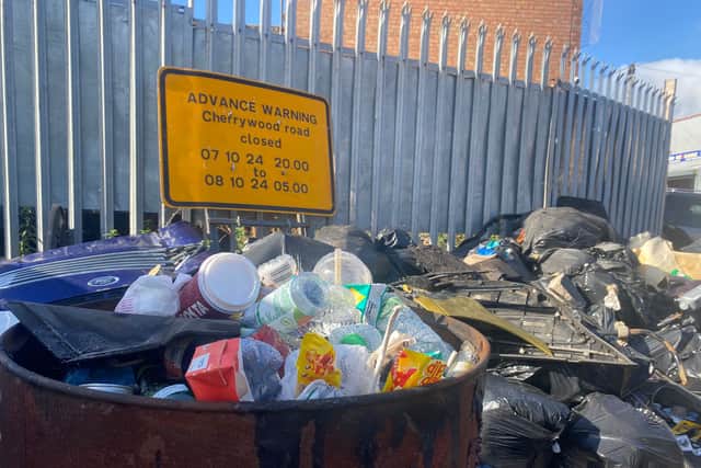 Rubbish in Cherrywood Road, Birmingham on Thursday, September 11