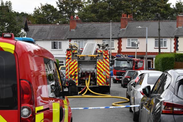 The scene of a house fire in Dunsford Road, Bearwood.