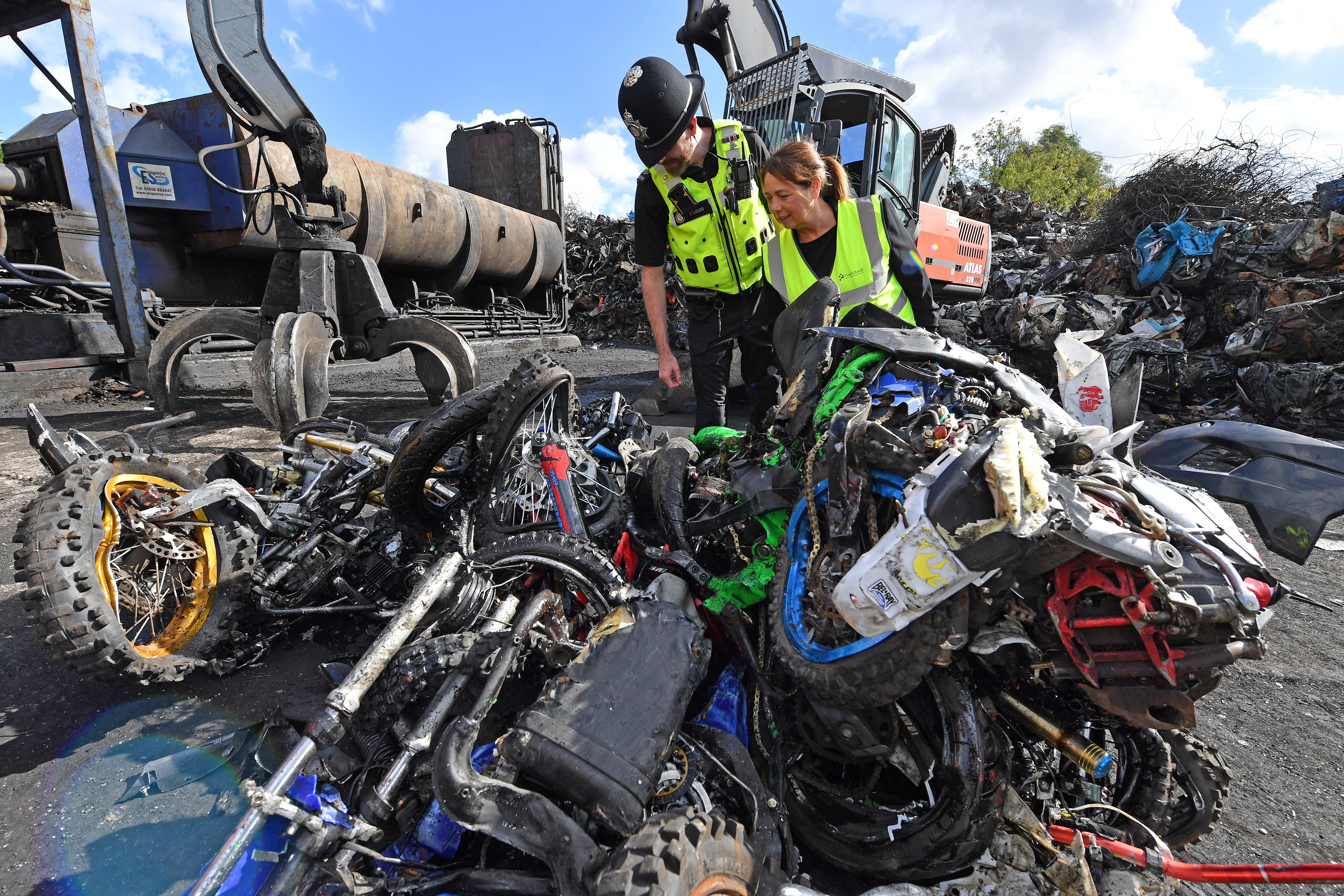 'This is a warning': Watch 10 illegal off-road bikes crushed as police ...