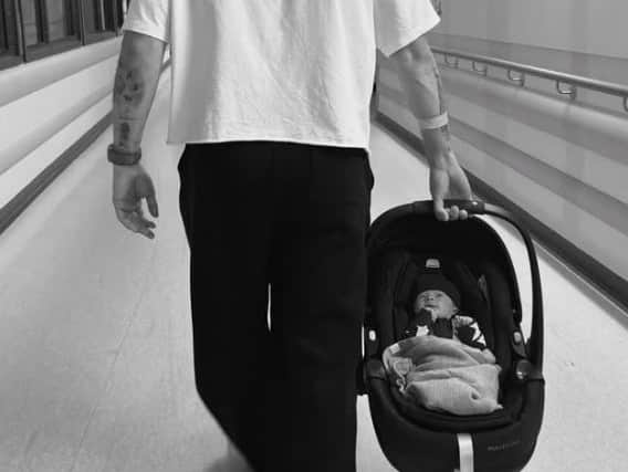 An image posted by Alice Kinsella of her new baby heading home from hospital. Picture: @alicekinsella17
