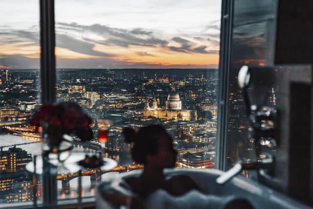 A view from the Shangri-La Hotel at The Shard in London