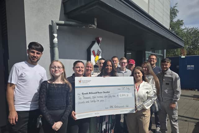 Upper Gornal McDonald's crew and Franchisee Anne-Marie Clarke at Ronald McDonald House Birmingham House. Picture: McDonald's