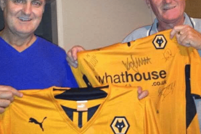 With former Wolves groundsman Ken Bates, and the famous gold shirt.