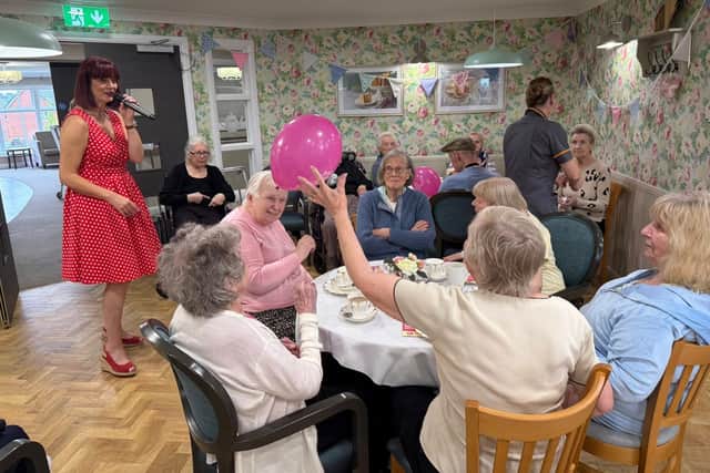 Residents at HC-One’s Littleton Lodge Care Home enjoying Afternoon Tea event for Breast Cancer Now charity. Picture: HC-One