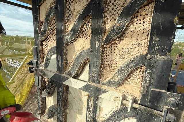 Some of the rotting timber