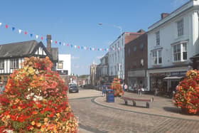 New bunting in Stourbridge, looking towards Lower High Street