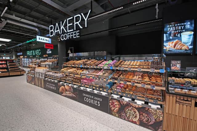 The store now features a dedicated coffee and bakery section