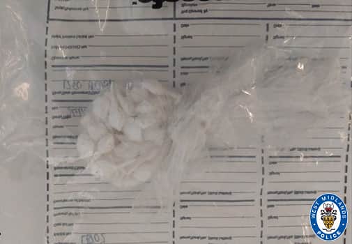 A package of drugs was recovered. Photo: West Midlands Police