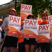 Doctors protesting outside Downing Street. Photo: PA