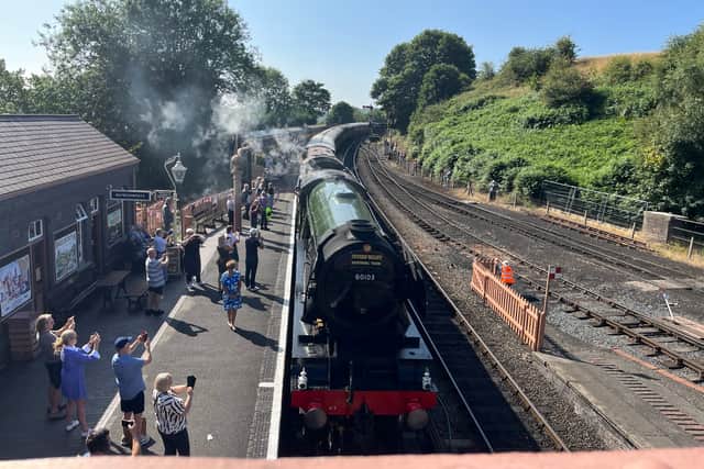 The Flying Scotsman arrives in Bridgnorth.