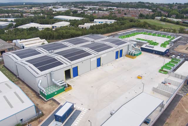 Outside the recycling and waste transfer centre. 