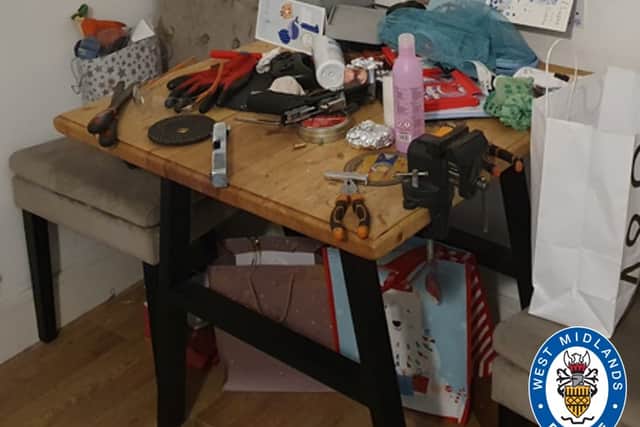 Weapons and ammunition were seized