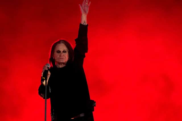 Ozzy Osbourne performs on stage during the Closing Ceremony for the 2022 Commonwealth Games at the Alexander Stadium in Birmingham (PA)
