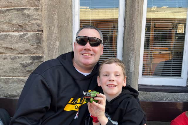 Craig Hopkins and his son Harvey from Birmingham enjoyed their trip on the Flying Scotsman, describing the journey as “very smooth”
