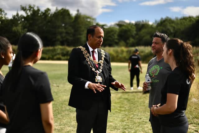The Lord Mayor speaking with young people and Birmingham Pathfinder staff. Photo: William Baldwin 