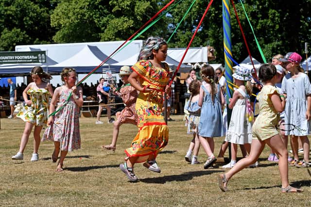 Maypole dancing.