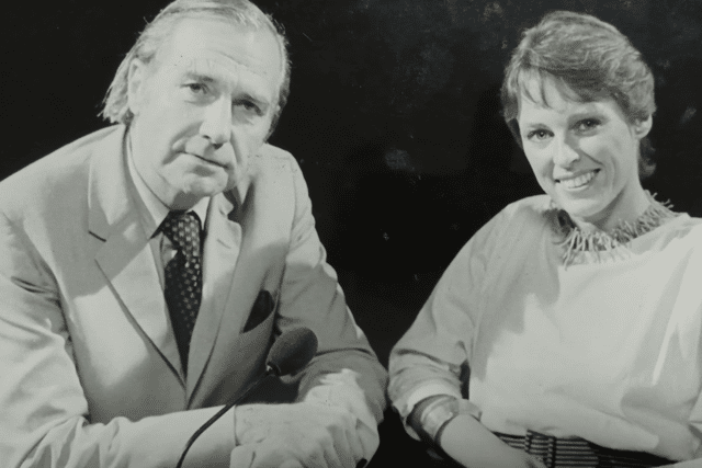John Stonehouse prepares to tell his story on Central Television’s Citizen 82 in September 1982