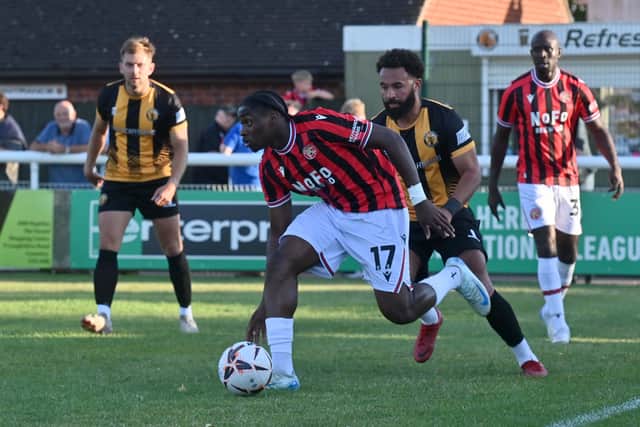 Walsall summer signing Courtney Clarke on his first outing of pre-season. He is among seven new arrivals at Bescot so far this summer.