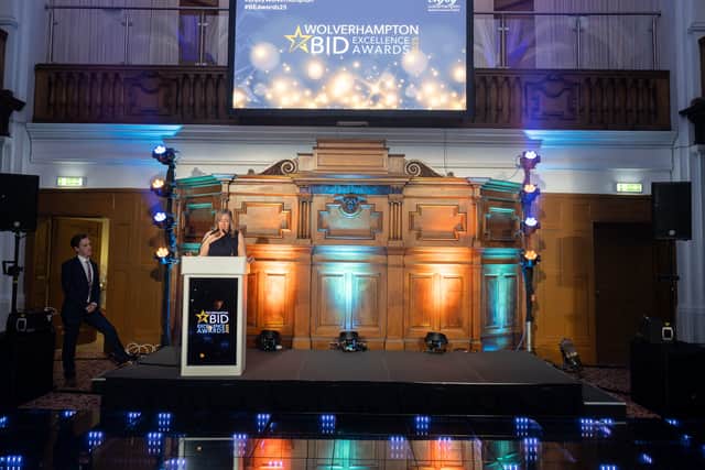 Cherry Shine, Wolverhampton BID managing director, at the Wolverhampton BID Excellence Awards 2025 at the Grand Palace