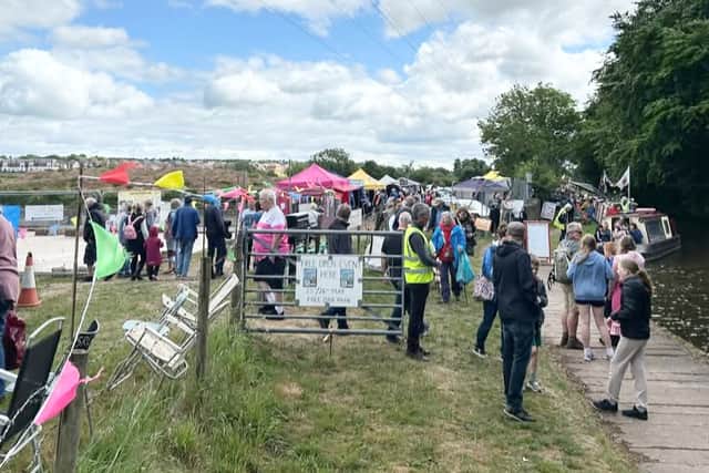 Hundreds of local people visited the site, enjoying the stalls and trading boats on the canal. Photo: Stafford Riverway Link