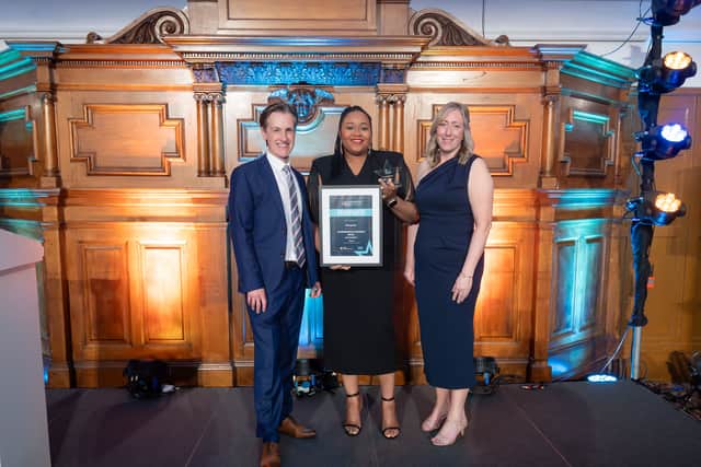 Nationwide’s Oluwabukola (Buki) Oladele, centre, won the Rising Star award