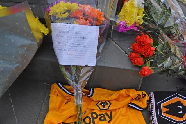 Wolves fans leave tributes after the sudden and tragic death of Diogo Jota