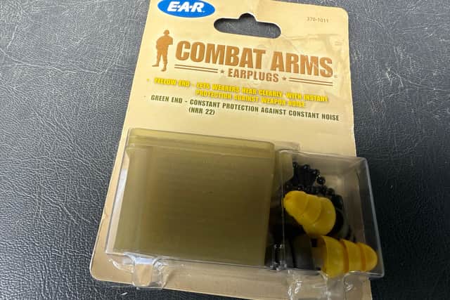 3M combat earplugs in their packaging