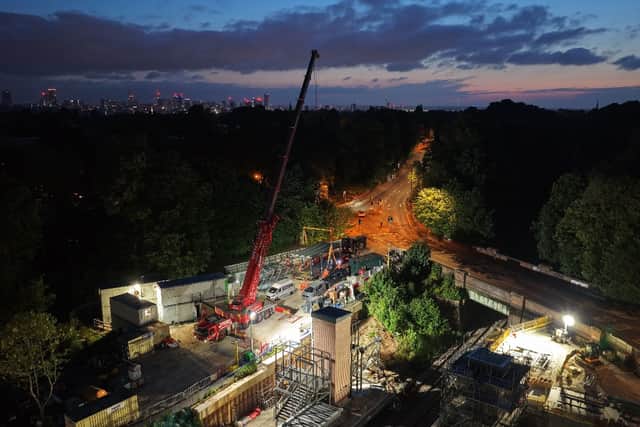 Installation of a pedestrian footbridge at the new Kings Heath railway station. PIC: WMCA