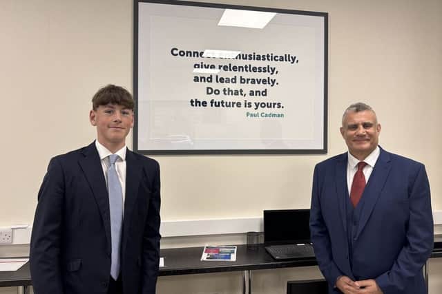 Paul Cadman, CEO of Starting Point Recruitment in Walsall, with Oli Nugent Smith, who recently did work experience at SPR.