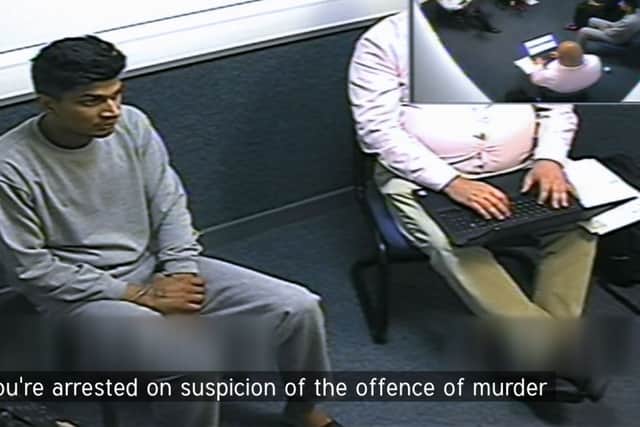 Arshdeep Singh is interviewed by police. Picture: BBC documentary Murder 24/7