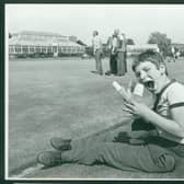 Darren Willetts kept cool with an ice cream or three during the heatwave of July, 1983,  while the older generation played bowls at Victoria Park, Stafford