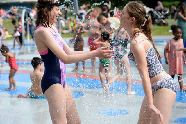 Cooling off! Youngsters flock to Walsall Arboretum's splash pad