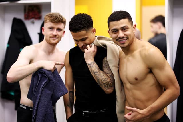 Tommy Doyle, Joao Gomes and Andre (Photo by Jack Thomas - WWFC/Wolves via Getty Images)