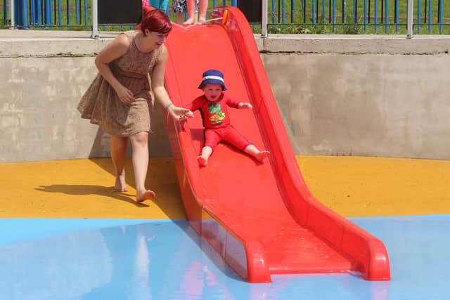 The Brinton Park Splash Pad in Kidderminster offers a place for little ones
