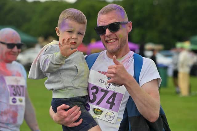 Runners young and old took part in the colour run, raising money for victims of murder and terrorism