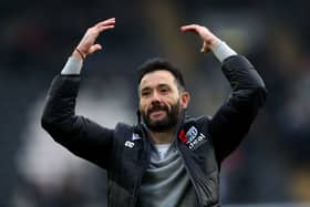  Carlos Corberan celebrates with the Albion fans at full time (Photo by Adam Fradgley/West Bromwich Albion FC via Getty Images)