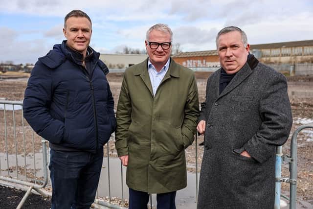 Cllr Adrian Andrew (right) with Richard Parker, Mayor of the West Midlands, and Ed Hutchinson, Managing Director of HBD