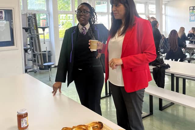 Sureena Brackenridge MP hears about E-ACT Willenhall's breakfast club