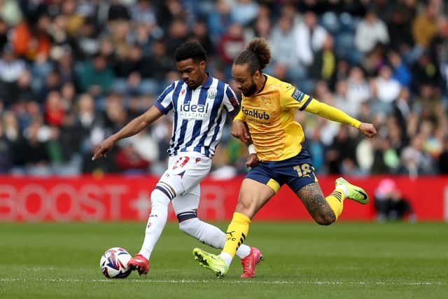 Grady Diangana in action during one of his final appearances with the club. (Photo by Adam Fradgley/West Bromwich Albion FC via Getty Images)
