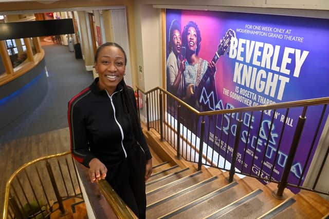 Beverly Knight at The Grand Theatre prior to going on stage in Marie and Rosetta