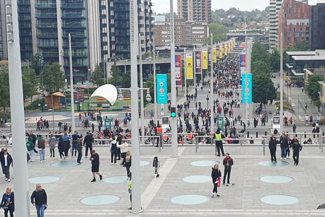 Wembley Way was full of colour as people headed towards the stadium