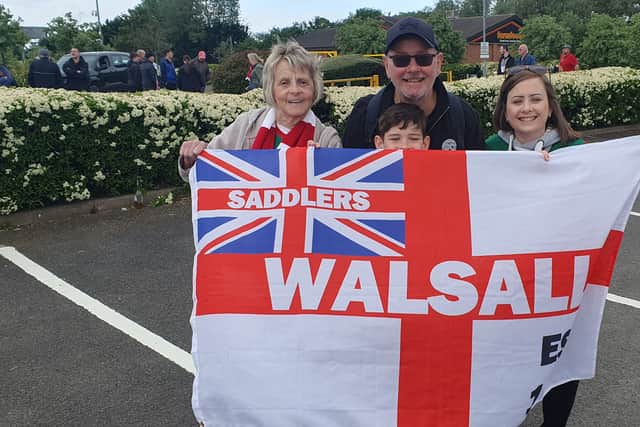 There were flags all over the area as people boarded the coaches