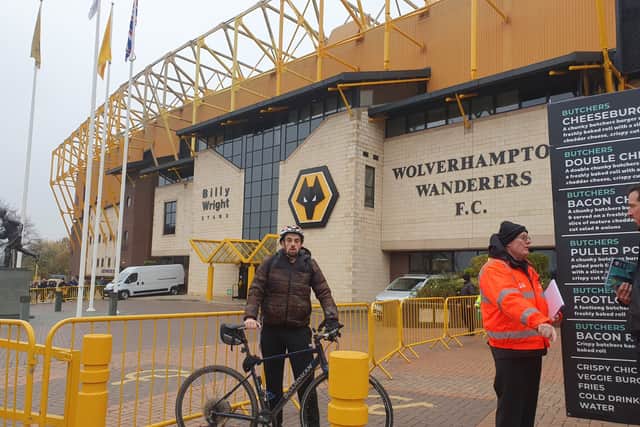 Stuart Bull outside Molineux Stadium - home of Wolves. 