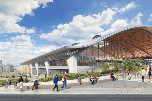 A visualisation of the proposed revised design for Curzon Street Station, the HS2 station in Birmingham. Taken from HS2 press release.