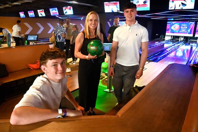 The new Superbowl UK leisure facility has opened in the Mander Centre, Wolverhampton. (L-R) Henry , Tracy and Edward Smith from Stafford.
