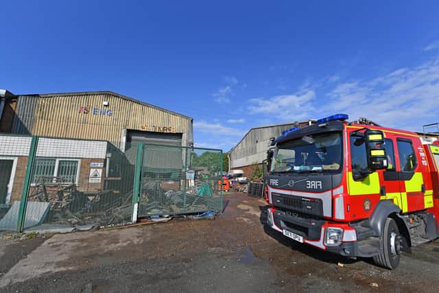 Crews at the scene of the Webnor Ind. Estate fire, off the Ettingshall road, Wolverhampton