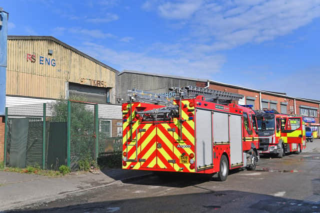 Crews at the scene of the Webnor Ind. Estate fire, off the Ettingshall road, Wolverhampton