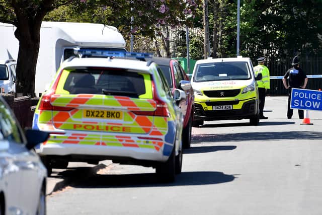 The road was quickly blocked off by police, with paramedics rushing to the scene to help the man